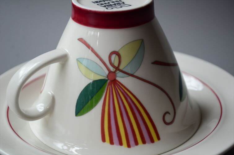 美品 ARABIA アラビア Harlekin Karneval カップ&ソーサー ハレキン カーニバル 北欧食器 フィンランド ヴィンテージ アンティーク_250428