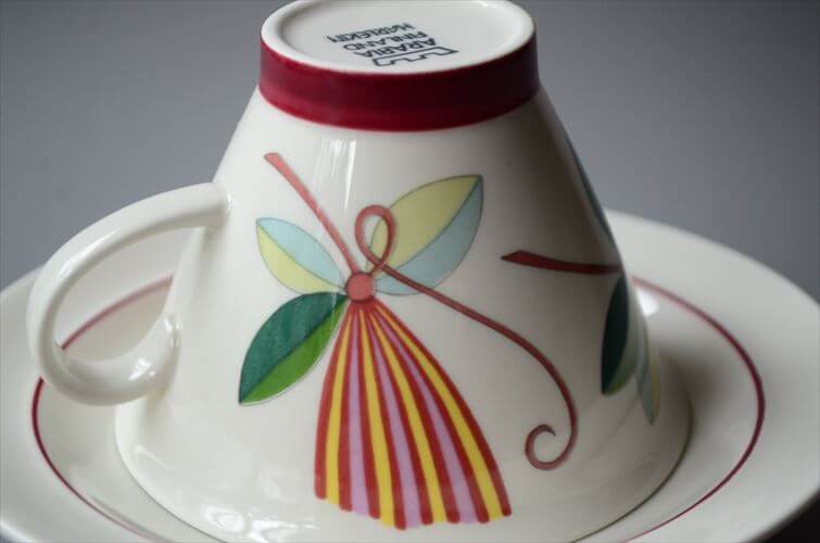 美品 ARABIA アラビア Harlekin Karneval カップ&ソーサー ハレキン カーニバル 北欧食器 フィンランド ヴィンテージ アンティーク_250428
