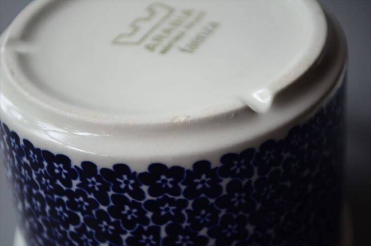 希少! ARABIA アラビア faenza カップ&ソーサー Lサイズ ブルー ファエンツァ 北欧 食器 フィンランド 陶器 ヴィンテージ アンティーク_250428