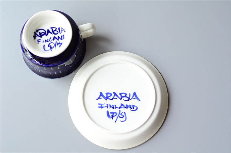 美品 ARABIA アラビア バレンシア カップ&ソーサー Valencia デミタス 北欧 フィンランド 北欧 ヴィンテージ アンティーク