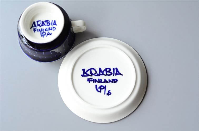 美品 ARABIA アラビア バレンシア カップ&ソーサー Valencia デミタス 北欧 フィンランド 北欧 ヴィンテージ アンティーク
