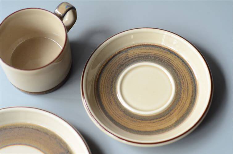 デンマーク製 クイストゴー PERU トリオセット カップ&ソーサー 17cmお皿 プレート B&G J.H.Quistgaard 北欧ヴィンテージ アンティーク_250515