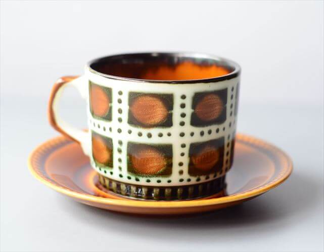 1960年代頃 ベルギー製 BOCH ボッホ Bernadette カップ&ソーサー ベルナデッタ 磁器 陶器 アンティーク 食器 ヨーロッパ ヴィンテージ_250527
