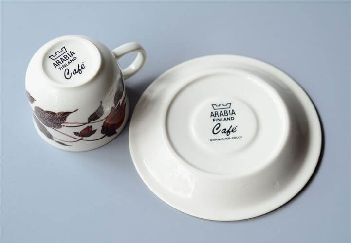 デッドストック! ARABIA Cafe 箱付き 2客セット カップ&ソーサー アラビア カフェ 北欧食器 フィンランド 陶器 北欧 ヴィンテージ アンティーク_250603
