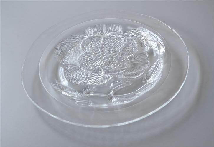 フィンランド製 Nuutajarvi ARABIA Pioni 26cm ガラスプレート ヌータヤルヴィ アラビア ピオニ Oiva Toikka オイヴァトイッカ ヴィンテージ_250613