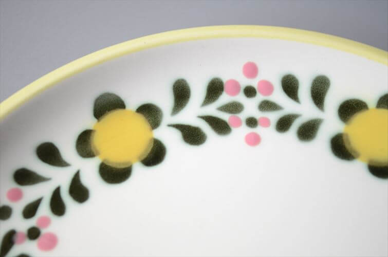 希少! ベルギー製 ヴィンテージ BOCH Menuet 20.5cm プレート ボッホ メヌエット 陶器 アンティーク 食器 ヨーロッパ_250718