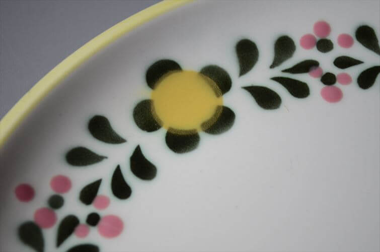 希少! ベルギー製 ヴィンテージ BOCH Menuet 20.5cm プレート ボッホ メヌエット 陶器 アンティーク 食器 ヨーロッパ_250718