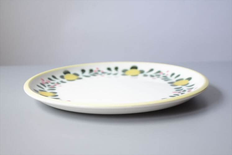 希少! ベルギー製 ヴィンテージ BOCH Menuet 20.5cm プレート ボッホ メヌエット 陶器 アンティーク 食器 ヨーロッパ_250718