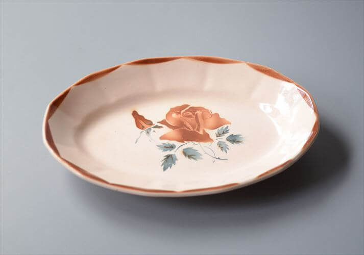 1922～65年頃 フランス製 DIGOIN SARREGUEMINES オーバルプレート ラヴィエ サルグミンヌ 陶器 アンティーク ヴィンテージ 食器 ヨーロッパ_250718