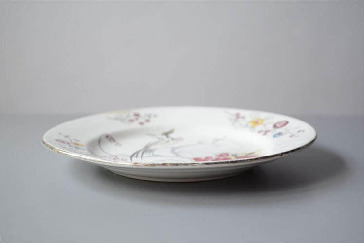 1920～30年代頃 ベルギー製 ヴィンテージ BOCH D.2082 vogel 17.5cm プレート ボッホ お皿 磁器 陶器 アンティーク 食器 ヨーロッパ_250725