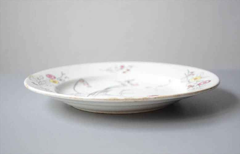 1920～30年代頃 ベルギー製 ヴィンテージ BOCH D.2082 vogel 17.5cm プレート ボッホ お皿 磁器 陶器 アンティーク 食器 ヨーロッパ_250725