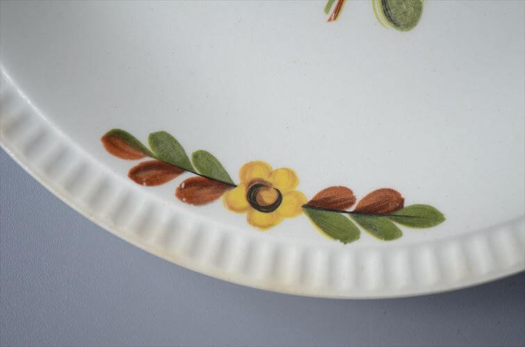 1950～60年代頃 ベルギー製 BOCH ボッホ Delta Asteriola 19cm プレート お皿 磁器 陶器 アンティーク ヴィンテージ_250731