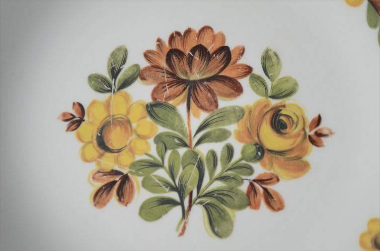 1950～60年代頃 ベルギー製 BOCH ボッホ Delta Asteriola 19cm プレート お皿 磁器 陶器 アンティーク ヴィンテージ_250731