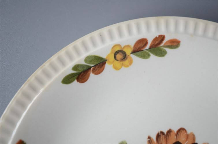 1950～60年代頃 ベルギー製 BOCH ボッホ Delta Asteriola 19cm プレート お皿 磁器 陶器 アンティーク ヴィンテージ_250731