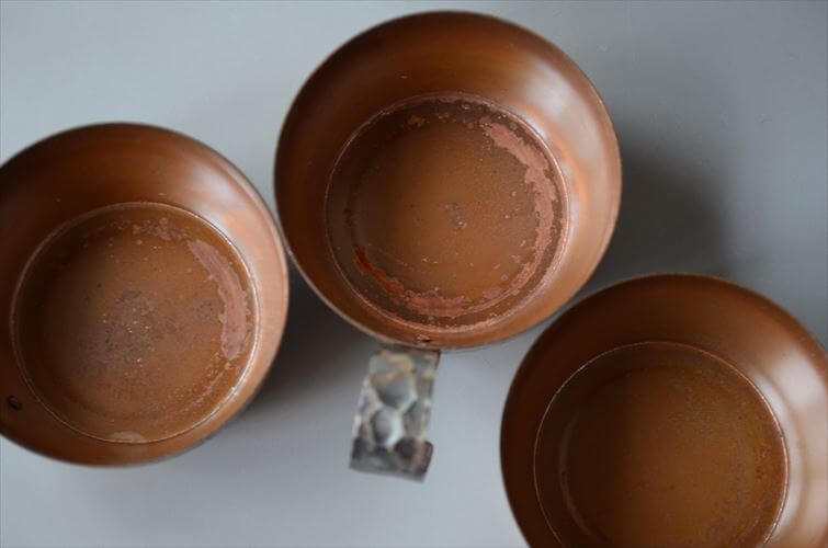 ドイツから グラスカップ クリア×銅ホルダー コパー ガラスカップ ヴィンテージ アンティーク_250826