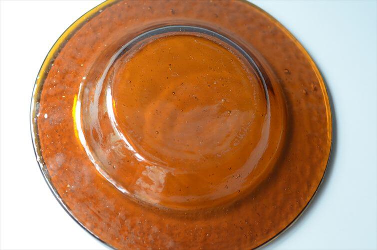 フィンランド製 Humppila Talonpoika アンバーガラス 22.5cm パスタープレート フンピラ タロンポイカ 北欧 ブラウン お皿 ヴィンテージ 