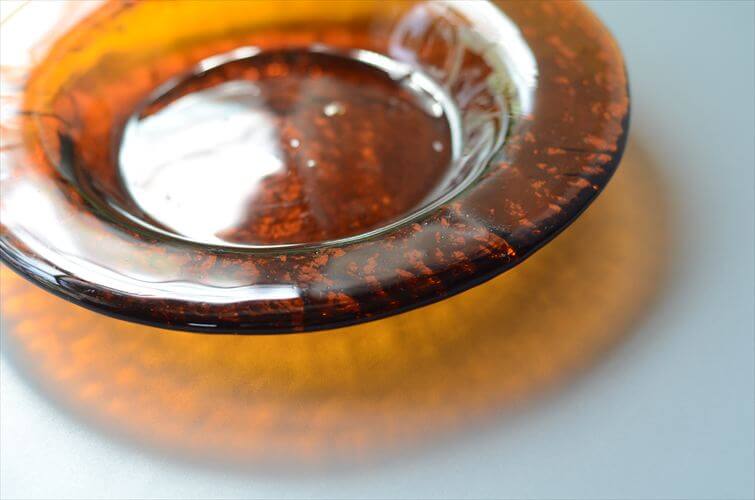 フィンランド製 Humppila Talonpoika アンバーガラス 22.5cm パスタープレート フンピラ タロンポイカ 北欧 ブラウン お皿 ヴィンテージ 