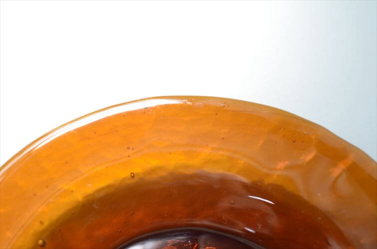 フィンランド製 Humppila Talonpoika アンバーガラス 22.5cm パスタープレート フンピラ タロンポイカ 北欧 ブラウン お皿 ヴィンテージ 