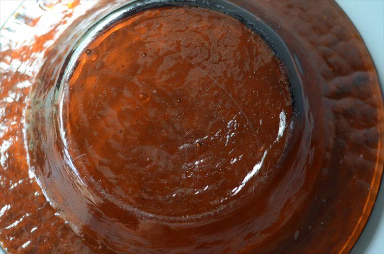 フィンランド製 Humppila Talonpoika アンバーガラス 22.5cm パスタープレート フンピラ タロンポイカ 北欧 ブラウン お皿 ヴィンテージ 