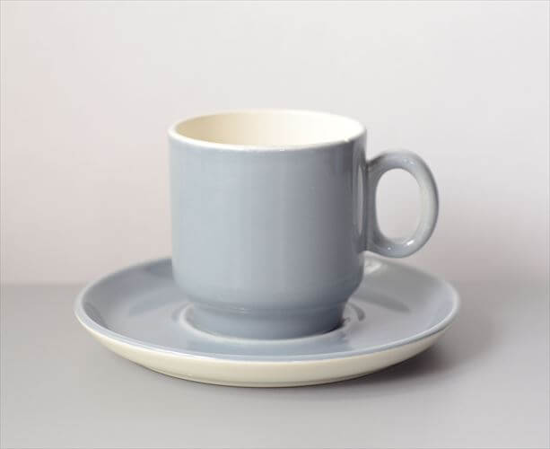 訳あり 1950～70年代 ベルギー製 BOCH ボッホ Les Pastels グレー カップ&ソーサー 磁器 陶器 アンティーク ヴィンテージ_250904