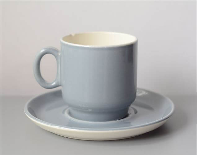 訳あり 1950～70年代 ベルギー製 BOCH ボッホ Les Pastels グレー カップ&ソーサー 磁器 陶器 アンティーク ヴィンテージ_250904