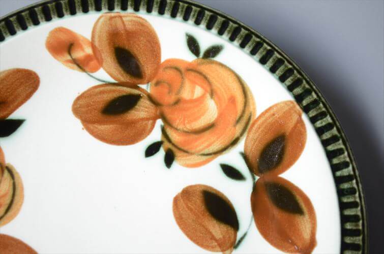 1960～70年代 ベルギー製 BOCH ボッホ Argenteuil ブラウン 19cm プレート お皿 アルジャントゥイユ 磁器 陶器 アンティーク ヴィンテージ_250908