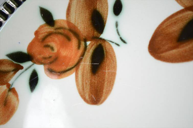 1960～70年代 ベルギー製 BOCH ボッホ Argenteuil ブラウン 19cm プレート お皿 アルジャントゥイユ 磁器 陶器 アンティーク ヴィンテージ_250908