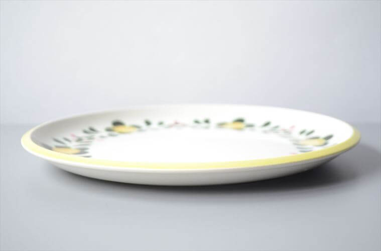 希少! ベルギー製 ヴィンテージ BOCH Menuet 24cm プレート 大皿 ボッホ メヌエット 陶器 アンティーク 食器 ヨーロッパ_250910