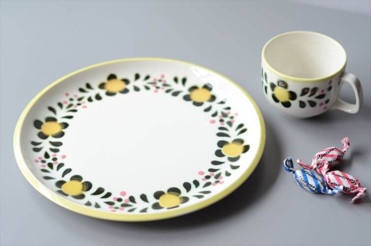 希少! ベルギー製 ヴィンテージ BOCH Menuet 24cm プレート 大皿 ボッホ メヌエット 陶器 アンティーク 食器 ヨーロッパ_250910