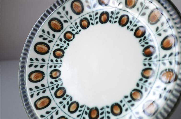 1960～70年代 ベルギー製 ヴィンテージ BOCH NOIX 19cm プレート ボッホ ノア お皿 磁器 陶器 アンティーク 食器 ヨーロッパ_251008