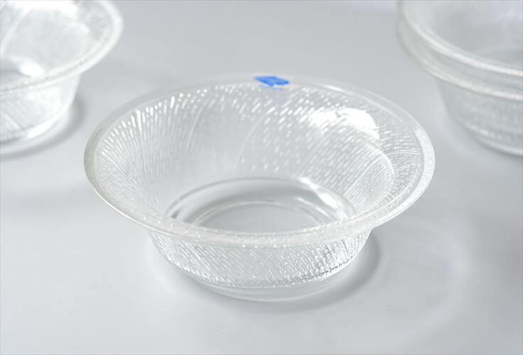 ラベル付! フィンランド製 Nuutajarvi Lastu ガラスボウル φ14cm ヌータヤルヴィ ラッツオ ラスツ 北欧 食器 ヴィンテージ_251020
