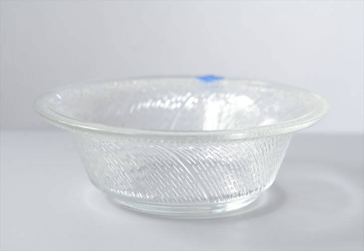 ラベル付! フィンランド製 Nuutajarvi Lastu ガラスボウル φ14cm ヌータヤルヴィ ラッツオ ラスツ 北欧 食器 ヴィンテージ_251020