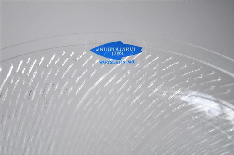 ラベル付! フィンランド製 Nuutajarvi Lastu ガラスボウル φ14cm ヌータヤルヴィ ラッツオ ラスツ 北欧 食器 ヴィンテージ_251020