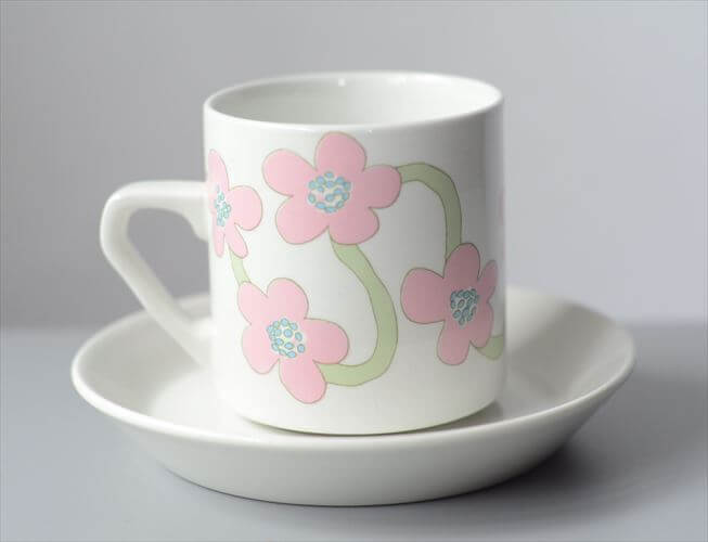 希少！Arabia Villiruusu カップ＆ソーサー アラビア ヴィリルース 北欧 フィンランド ヴィンテージ アンティーク_251021