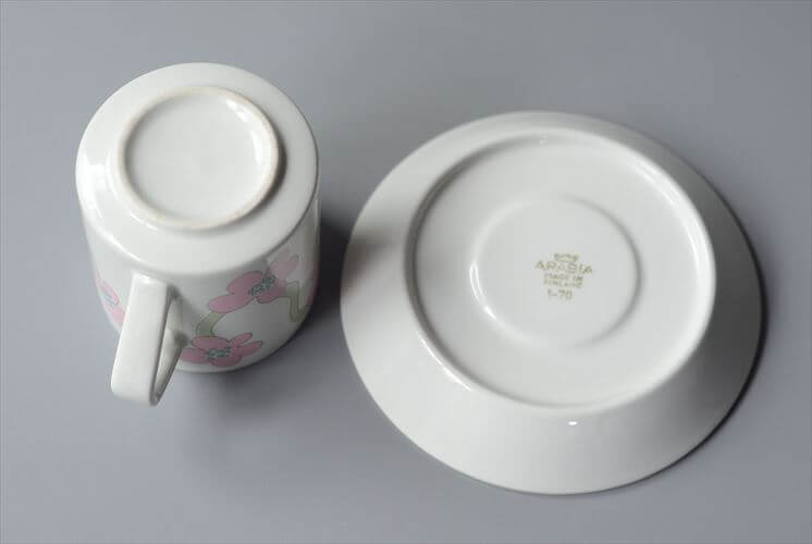 希少！Arabia Villiruusu カップ＆ソーサー アラビア ヴィリルース 北欧 フィンランド ヴィンテージ アンティーク_251021