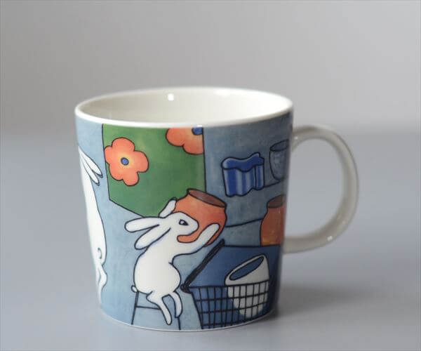 ARABIA Helja Liukko-Sundstrom 2007年 Shopping Bunny マグカップ アラビア ヘルヤ ショッピングバニー ウサギ 北欧 ヴィンテージ