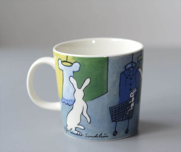 ARABIA Helja Liukko-Sundstrom 2007年 Shopping Bunny マグカップ アラビア ヘルヤ ショッピングバニー ウサギ 北欧 ヴィンテージ