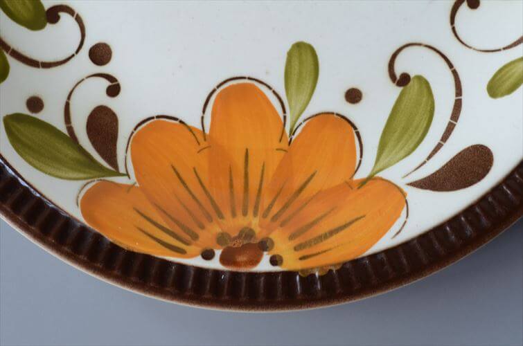 1960～70年代 ベルギー製 ヴィンテージ BOCH PARADISO 22.5cm プレート ボッホ パラディソ お皿 磁器 陶器 アンティーク 食器 ヨーロッパ_251029