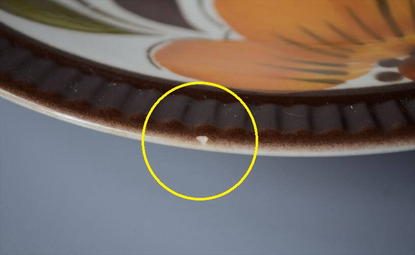 1960～70年代 ベルギー製 ヴィンテージ BOCH PARADISO 22.5cm プレート ボッホ パラディソ お皿 磁器 陶器 アンティーク 食器 ヨーロッパ_251029