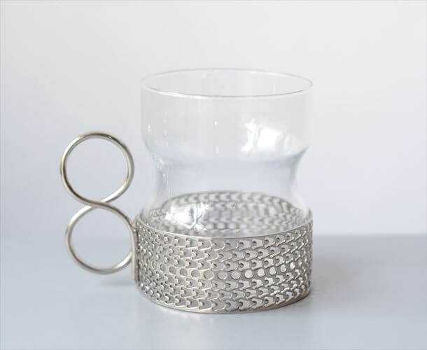 iittala イッタラ Tsaikka ツァイッカ グラスカップ クリア×シルバー ホルダー ガラス 北欧 ヴィンテージ_251128
