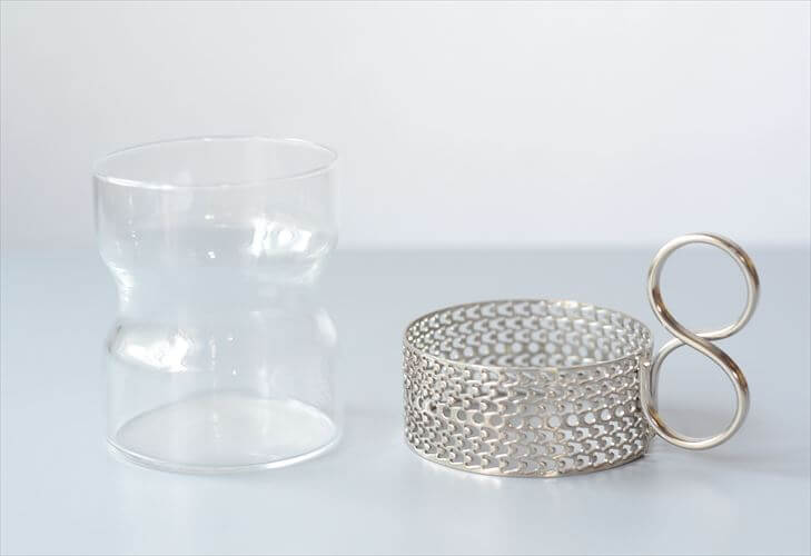 iittala イッタラ Tsaikka ツァイッカ グラスカップ クリア×シルバー ホルダー ガラス 北欧 ヴィンテージ_251128