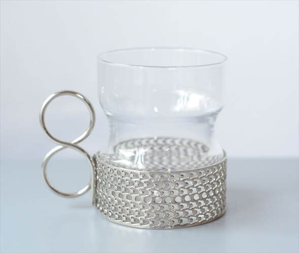 iittala イッタラ Tsaikka ツァイッカ グラスカップ クリア×シルバー ホルダー ガラス 北欧 ヴィンテージ_251128