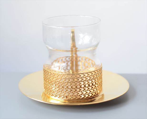 iittala イッタラ Tsaikka ツァイッカ 24Karaatti グラスカップ&ソーサー クリア×ゴールドホルダー ガラス 北欧 ヴィンテージ_251128