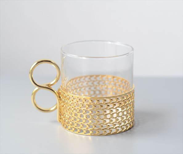 iittala イッタラ Tsaikka ツァイッカ 24Karaatti エスプレッソカップ ミニカップ クリア×ゴールドホルダー ガラス 北欧 ヴィンテージ_251128