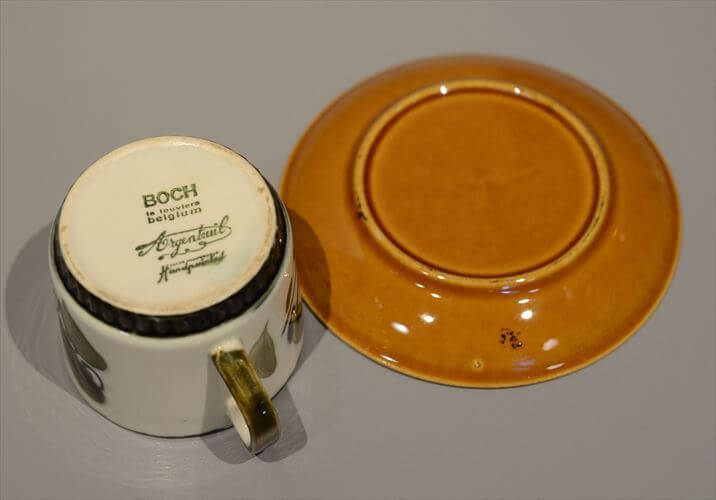 1960～70年代 ベルギー製 BOCH ボッホ Argenteuil カップ&ソーサー アルジャントゥイユ 磁器 陶器 アンティーク ヴィンテージ_251226