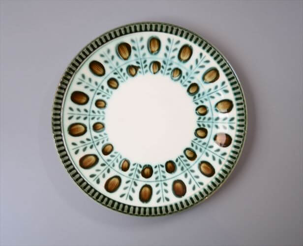 1960～70年代 ベルギー製 ヴィンテージ BOCH NOIX 19cm プレート ボッホ ノア お皿 磁器 陶器 アンティーク 食器 ヨーロッパ_260130