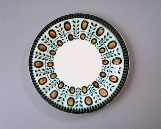 1960～70年代 ベルギー製 ヴィンテージ BOCH NOIX 19cm プレート ボッホ ノア お皿 磁器 陶器 アンティーク 食器 ヨーロッパ_260130