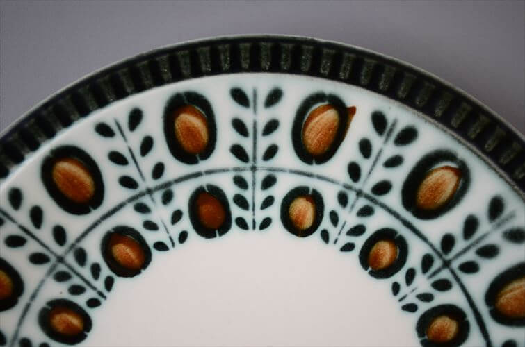 1960～70年代 ベルギー製 ヴィンテージ BOCH NOIX 19cm プレート ボッホ ノア お皿 磁器 陶器 アンティーク 食器 ヨーロッパ_260130