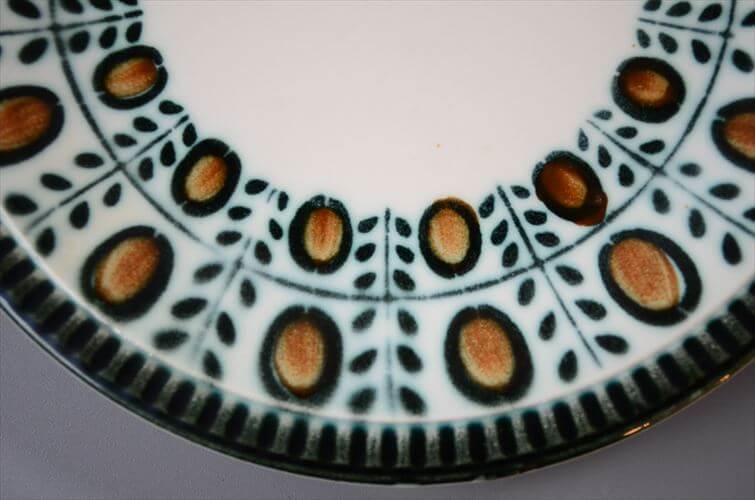 1960～70年代 ベルギー製 ヴィンテージ BOCH NOIX 19cm プレート ボッホ ノア お皿 磁器 陶器 アンティーク 食器 ヨーロッパ_260130