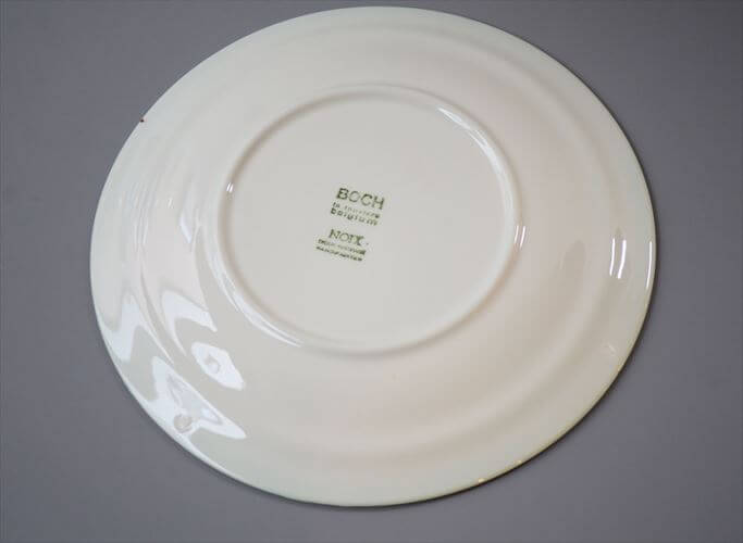 1960～70年代 ベルギー製 ヴィンテージ BOCH NOIX 19cm プレート ボッホ ノア お皿 磁器 陶器 アンティーク 食器 ヨーロッパ_260130